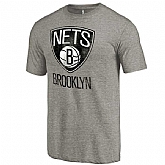Men's Brooklyn Nets Distressed Team Logo Gray T-Shirt FengYun,baseball caps,new era cap wholesale,wholesale hats